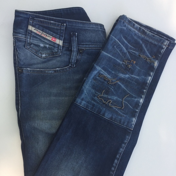 Diesel Denim - Diesel Matic-K2 Slim Ankle Distressed Moto Skinny